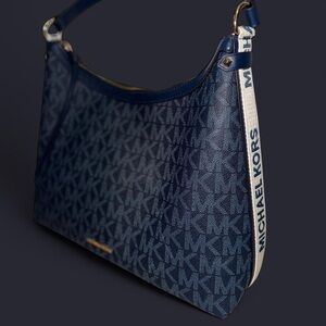 Michael Kors Blue Monogram Shoulder Bag